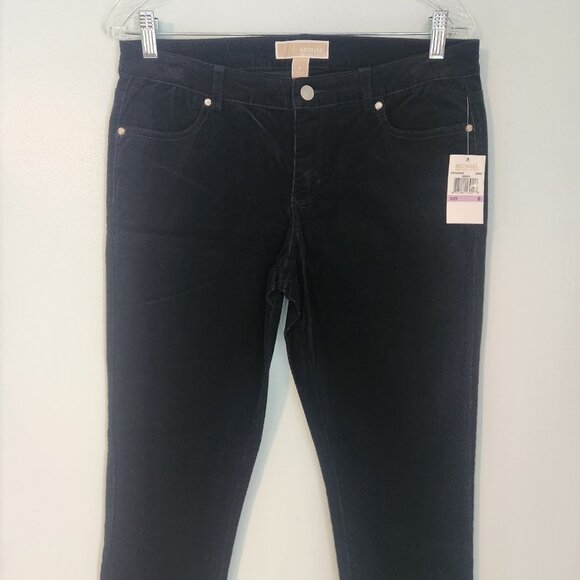 Michael Kors Velvet Corduroy Pants Black‎ Straight Leg Stretch Womens 6 NEW NWT - Picture 4 of 11